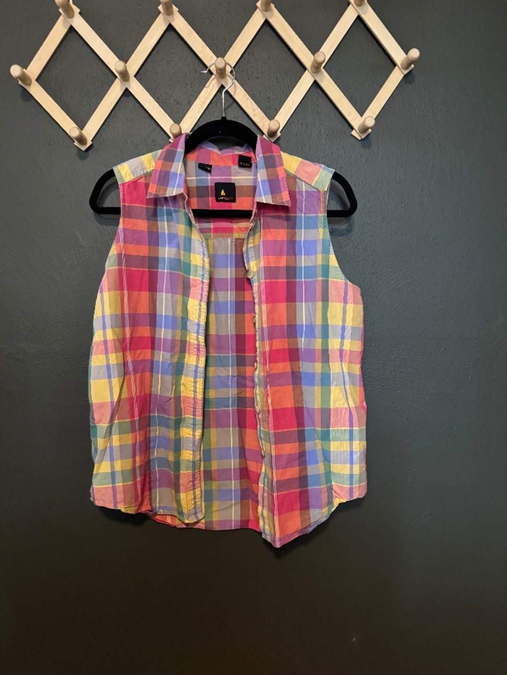 Vintage LizSport Plaid Top